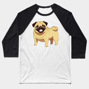 A Happy Pug Dog Baseball T-Shirt